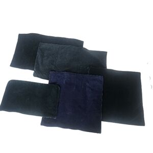 Set of 5 Velvet Cushion Pillow Covers Dark Green + One Dark BLue